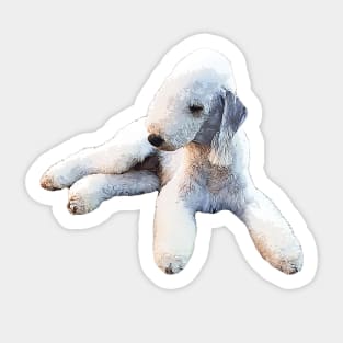 Bedlington Terrier Laying Down Sticker